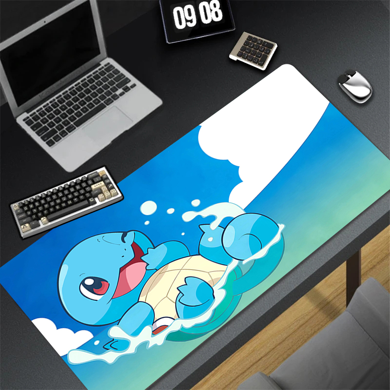 Japan Pc Gaming - แผ่นรองเมาส์อนิเมะญี่ปุ่น ลายพีซี สีฟ้า ลายโปเกมอน สควิร์เทิล แผ่นรองคีย์บอร์ด
