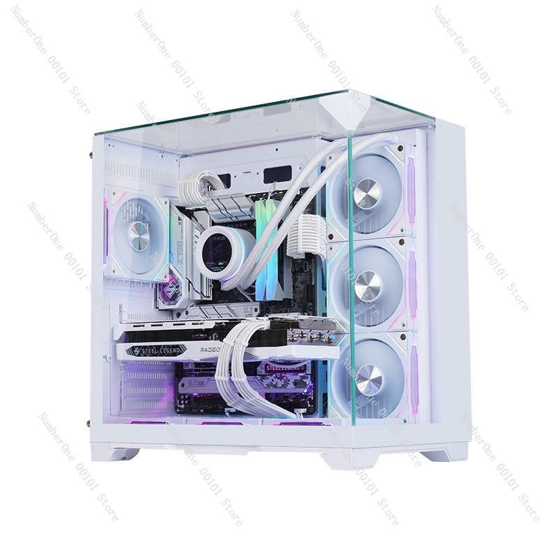 Pc Gaming Case - เคสคอมพิวเตอร์ ATX สำหรับเล่นเกม กระจกนิรภัยแบบพาโนรามา รองรับพัดลม 7