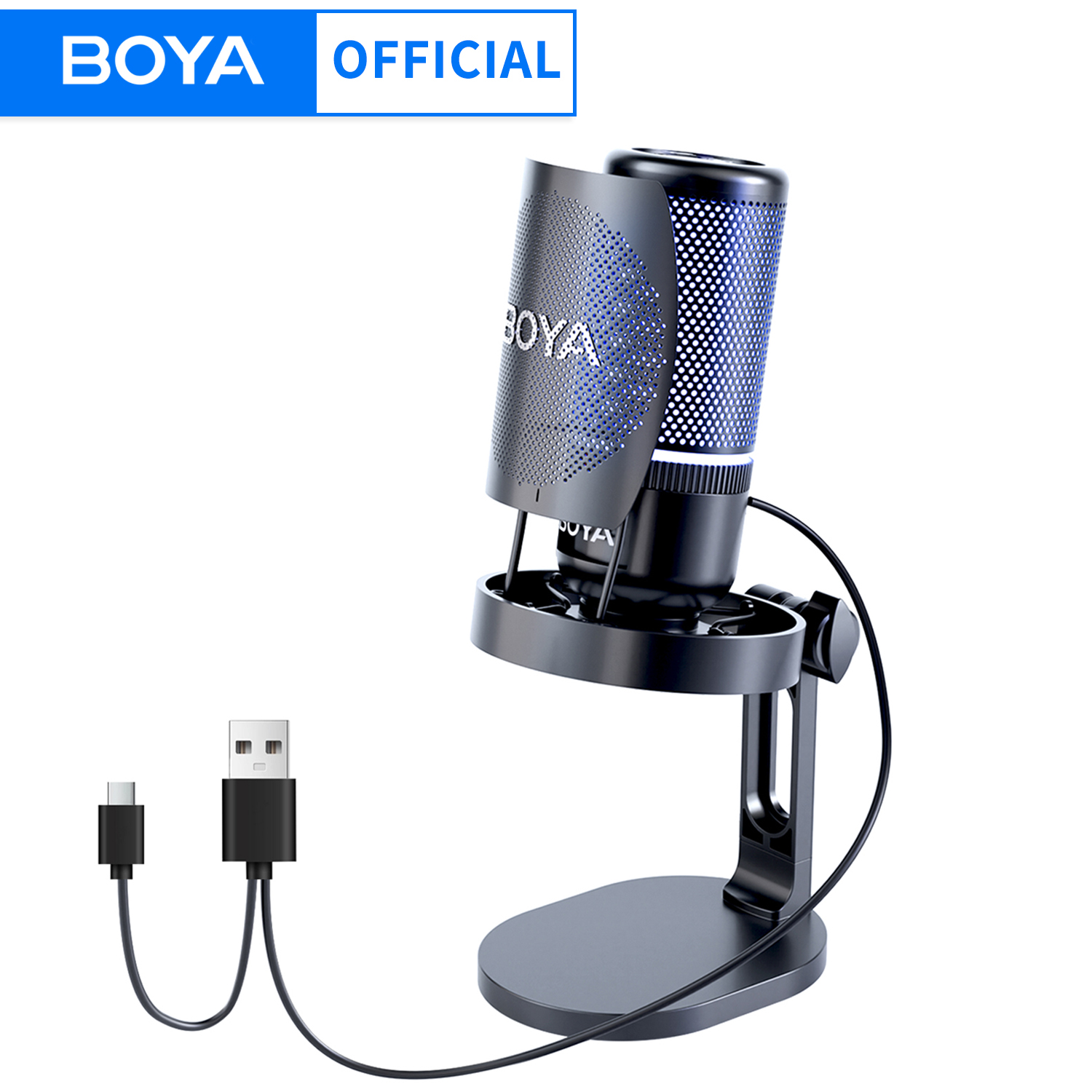 Pc Gaming Youtuber - BOYA K3 K9 USB ไมโครโฟนสำหรับเล่นเกมตัดเสียงรบกวน/RGB/เกนสำหรับยูทูป พอดแคสต์