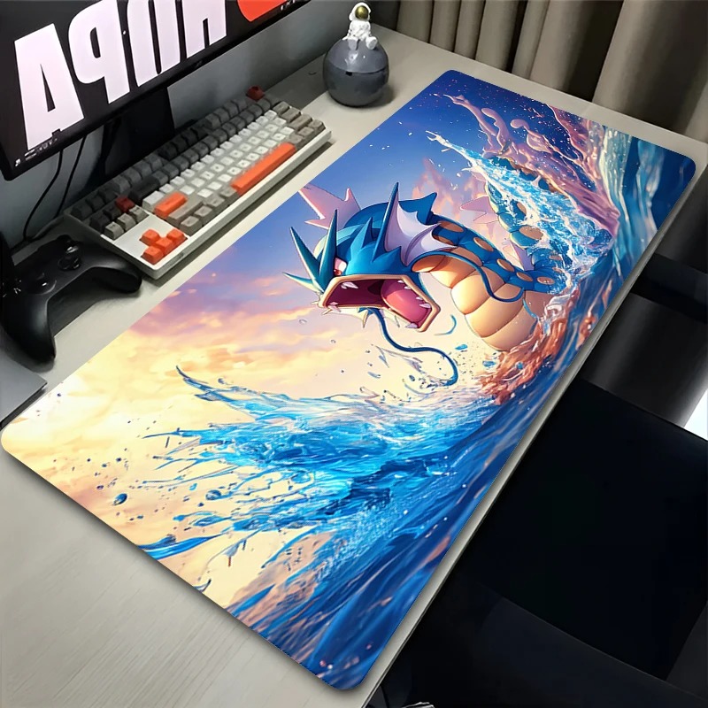 Japan Pc Gaming - แผ่นรองเมาส์อนิเมะญี่ปุ่นลายคลื่นยักษ์ G-gyarados พระอาทิตย์สีแดง เมฆ แผ่นรองเมาส์สำหรับแล็ปท็อป พีซี