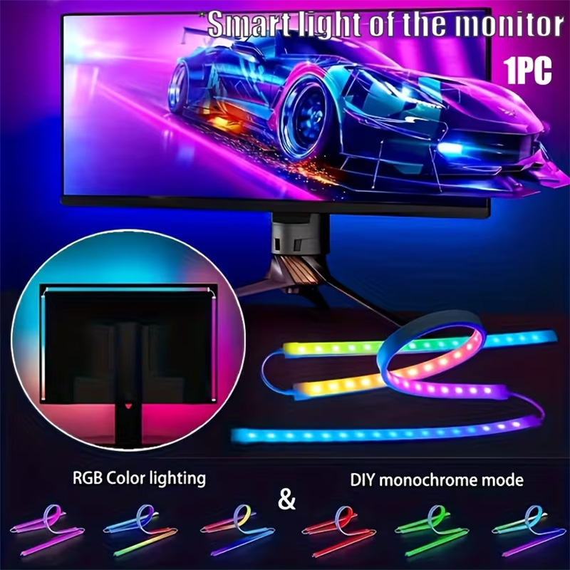 Rgb Light Strip - ไฟ RGB สำหรับเล่นเกม แถบไฟ LED สำหรับจอภาพ