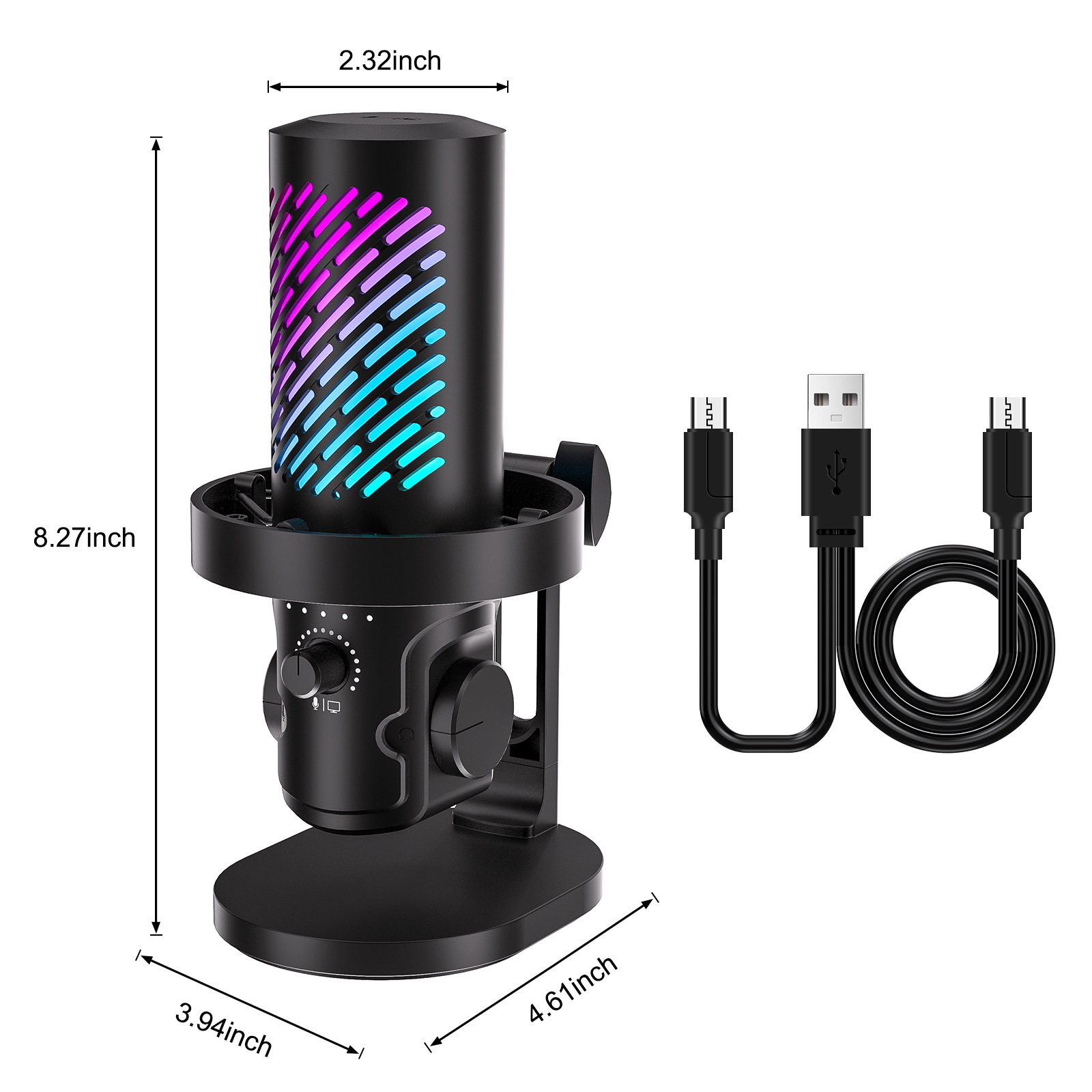 Pc Gaming Youtuber - ไมโครโฟนสตรีมมิ่ง Tenlamp CG1 RGB USB, ไมโครโฟนคอนเดนเซอร์สำหรับคอมพิวเตอร์ระดับมืออาชีพ