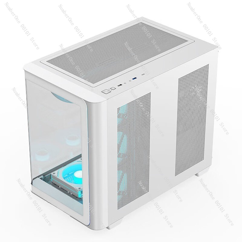 Pc Gaming Case - เคสคอมพิวเตอร์ตั้งโต๊ะกระจกโค้งพาโนรามา ATX Mid Tower สำหรับเล่นเกม พร้อมหน้าต่างด้านข้างแบบมองเห็นได้เต็มที่