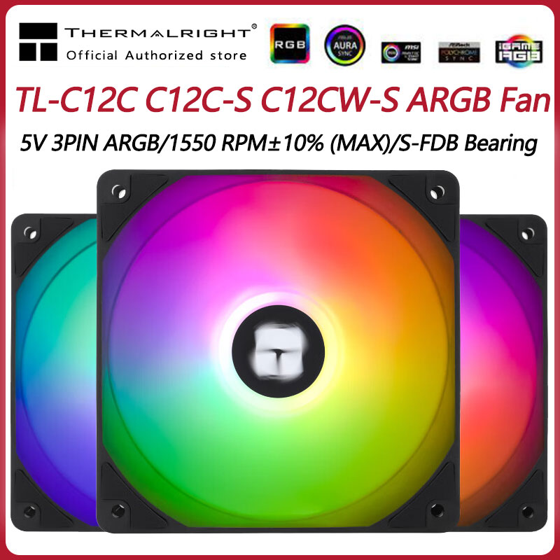 Pc Gaming Case - Thermalright TL-C12C 3 In 1 120มม.พัดลมทำความเย็น5V