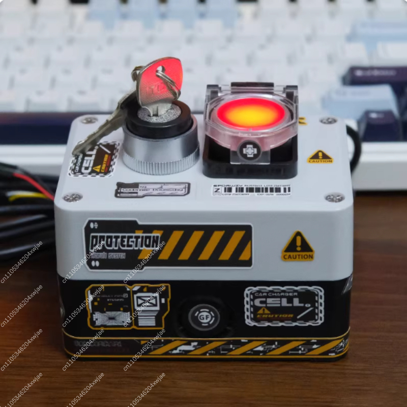 Pc Gaming Case - สวิตช์เปิดปิดคอมพิวเตอร์ภายนอกแบบปุ่มคู่พร้อมไฟ LED ควบคุมการเปิดเครื่องและรีเซ็ตเคสคอมพิวเตอร์สำหรับเดสก์ท็อปเกมมิ่ง