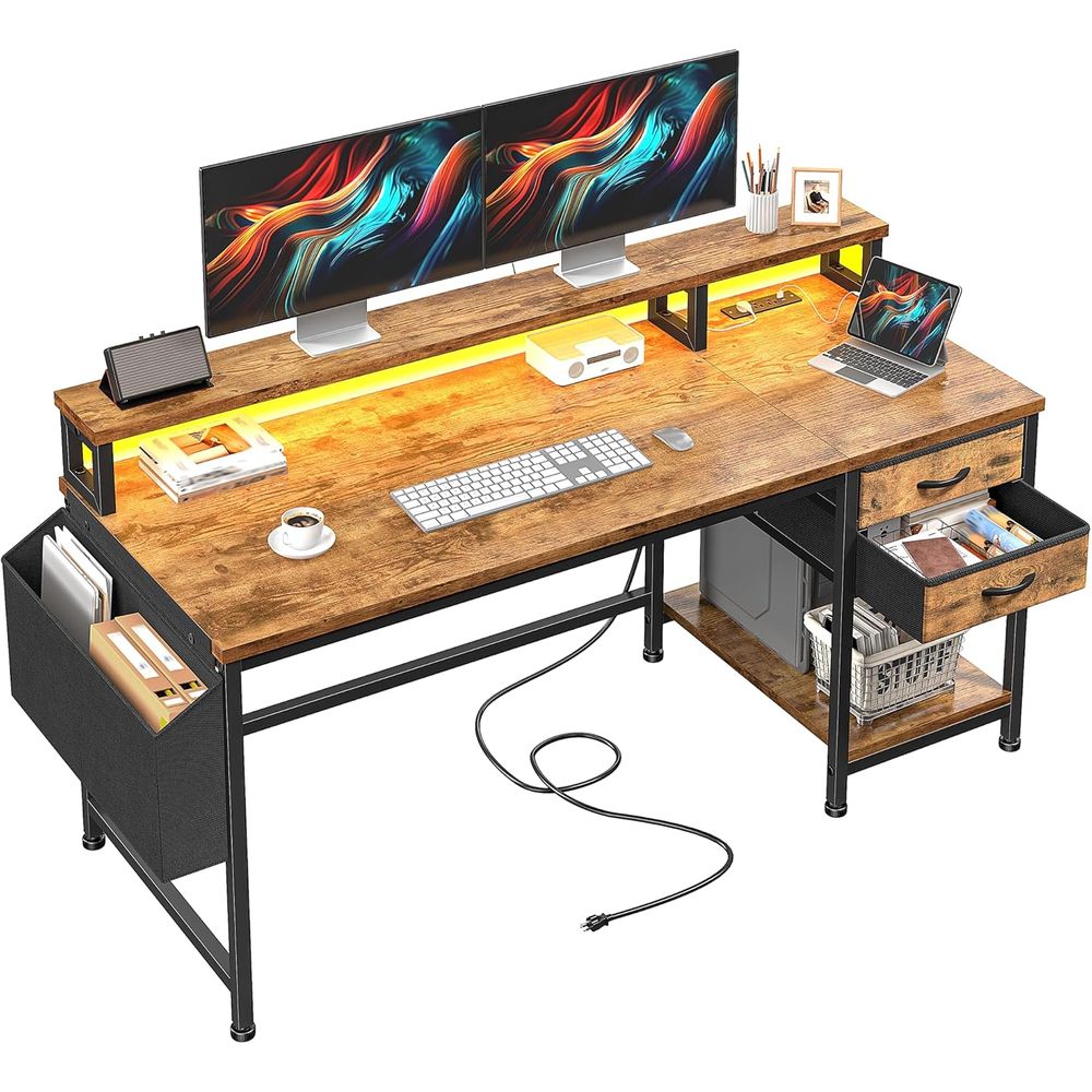 Rgb Light Strip - โต๊ะเกมมิ่งขนาดกะทัดรัด 48 นิ้ว พร้อมไฟ RGB ไร้สายสำหรับวัยรุ่น,