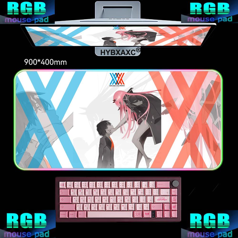 Rgb Mousepad - แผ่นรองเมาส์ RGB LED ลาย Zero Two