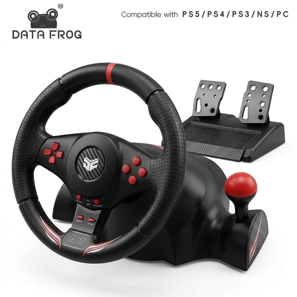 Pc Gaming Ps5 - พวงมาลัยเกมมิ่ง Data Frog 270 องศา พร้อมระบบสั่นคู่
