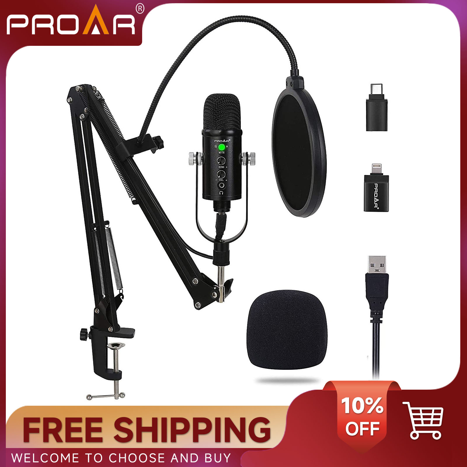 BM86 USB คอนเดนเซอร์ไมโครโฟน P - Pc Gaming Youtuber บทวิจารณ์และราคา