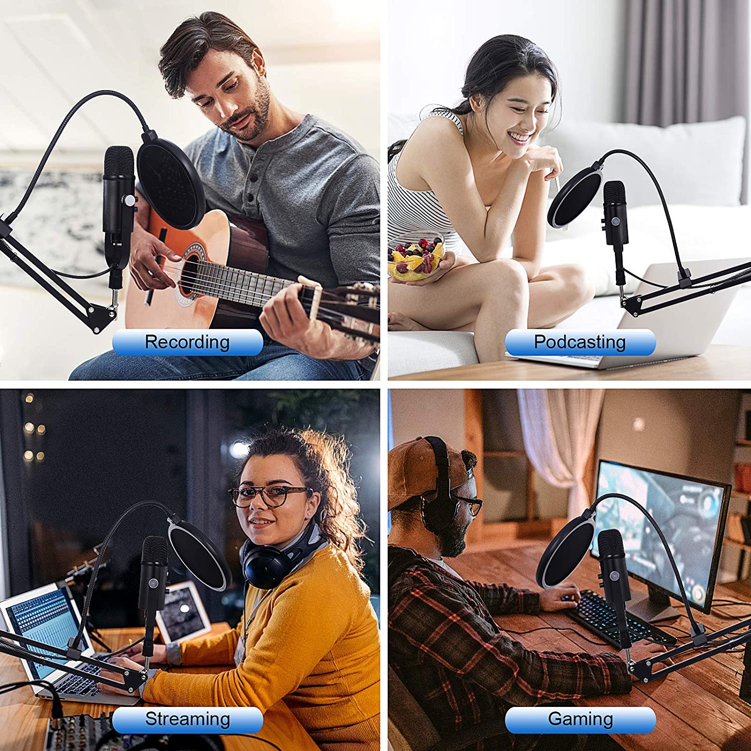 BM86 USB คอนเดนเซอร์ไมโครโฟน P - Pc Gaming Youtuber บทวิจารณ์และราคา