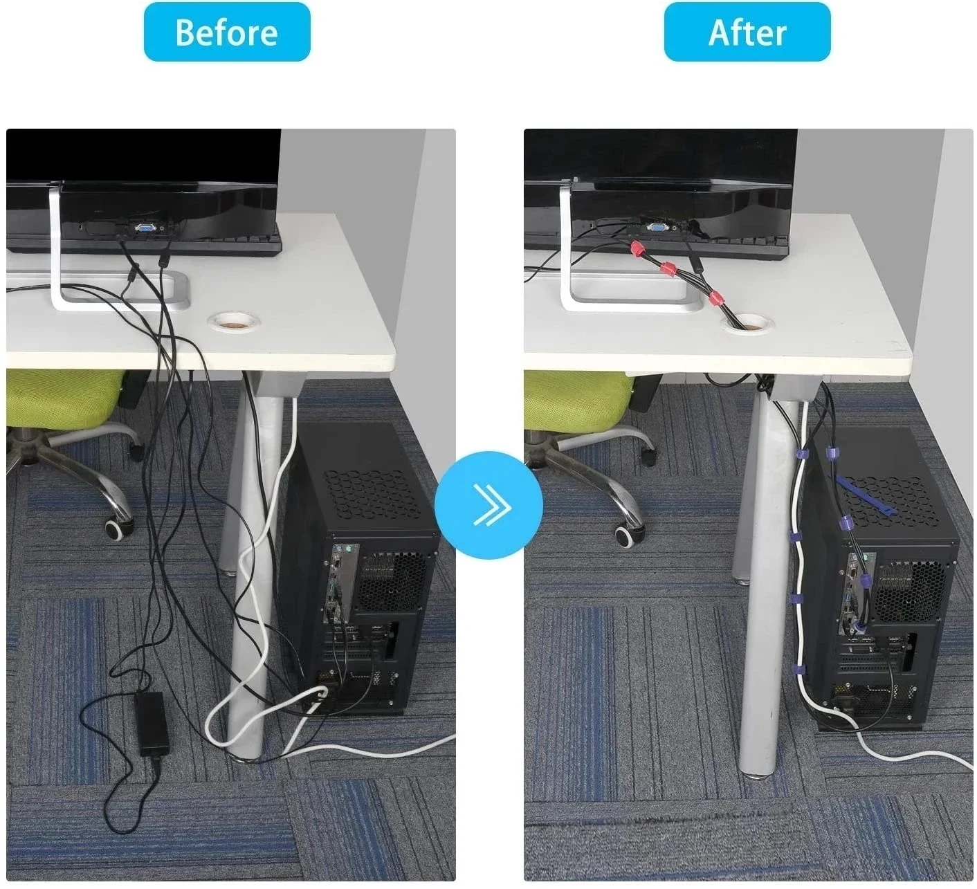 10/30/50PCS สาย USB ออแกไนเซอร - Cable Management Sleeve บทวิจารณ์และราคา
