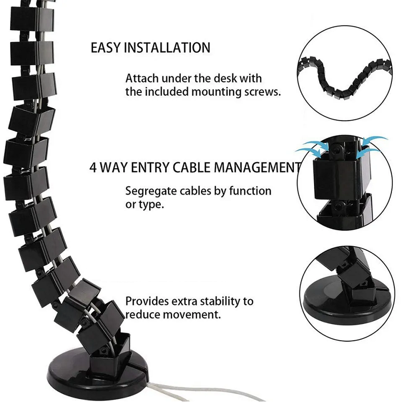 ท่อร้อยสายไฟใต้โต๊ะ ถาดจัดสายไ - Cable Management Sleeve บทวิจารณ์และราคา