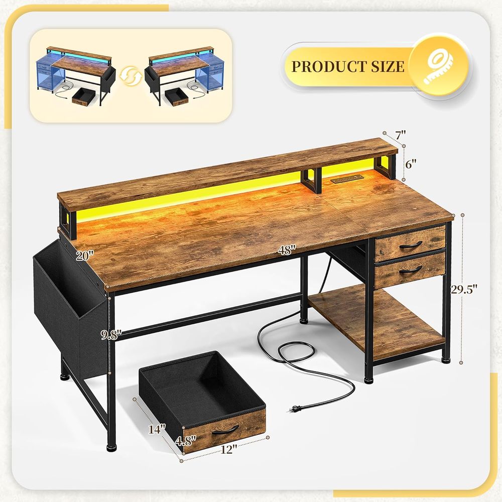 โต๊ะเกมมิ่งขนาดกะทัดรัด 48 นิ้ - Rgb Light Strip บทวิจารณ์และราคา