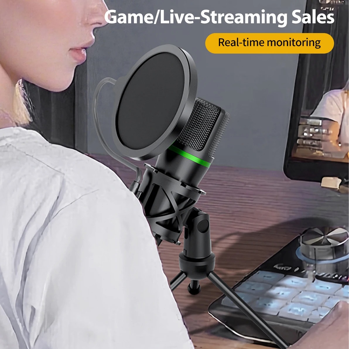 ไมโครโฟนคอนเดนเซอร์แบบมืออาชีพ - Pc Gaming Youtuber บทวิจารณ์และราคา