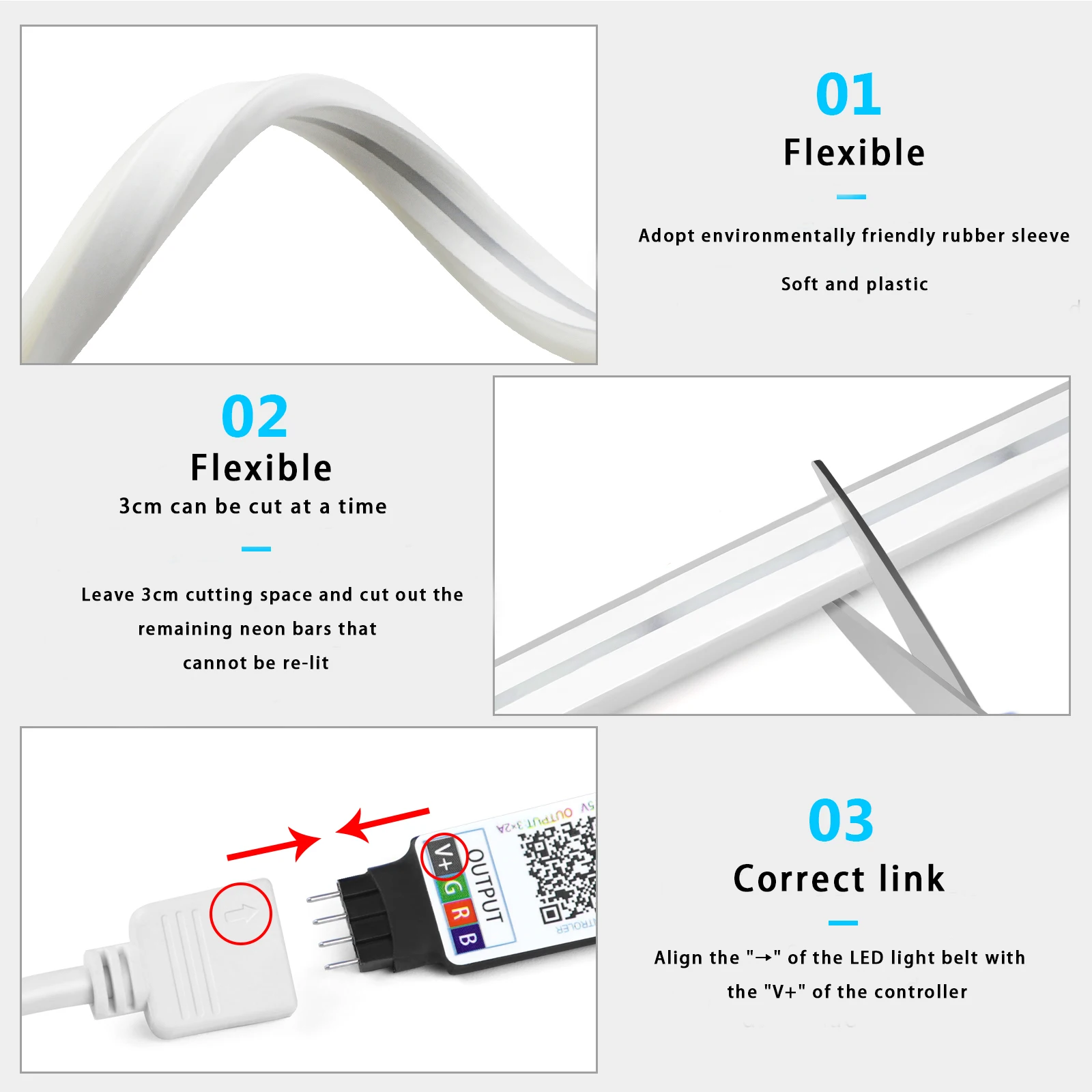ไฟนีออน LED RGB ขนาด 1-5 เมตร  - Rgb Light Strip บทวิจารณ์และราคา